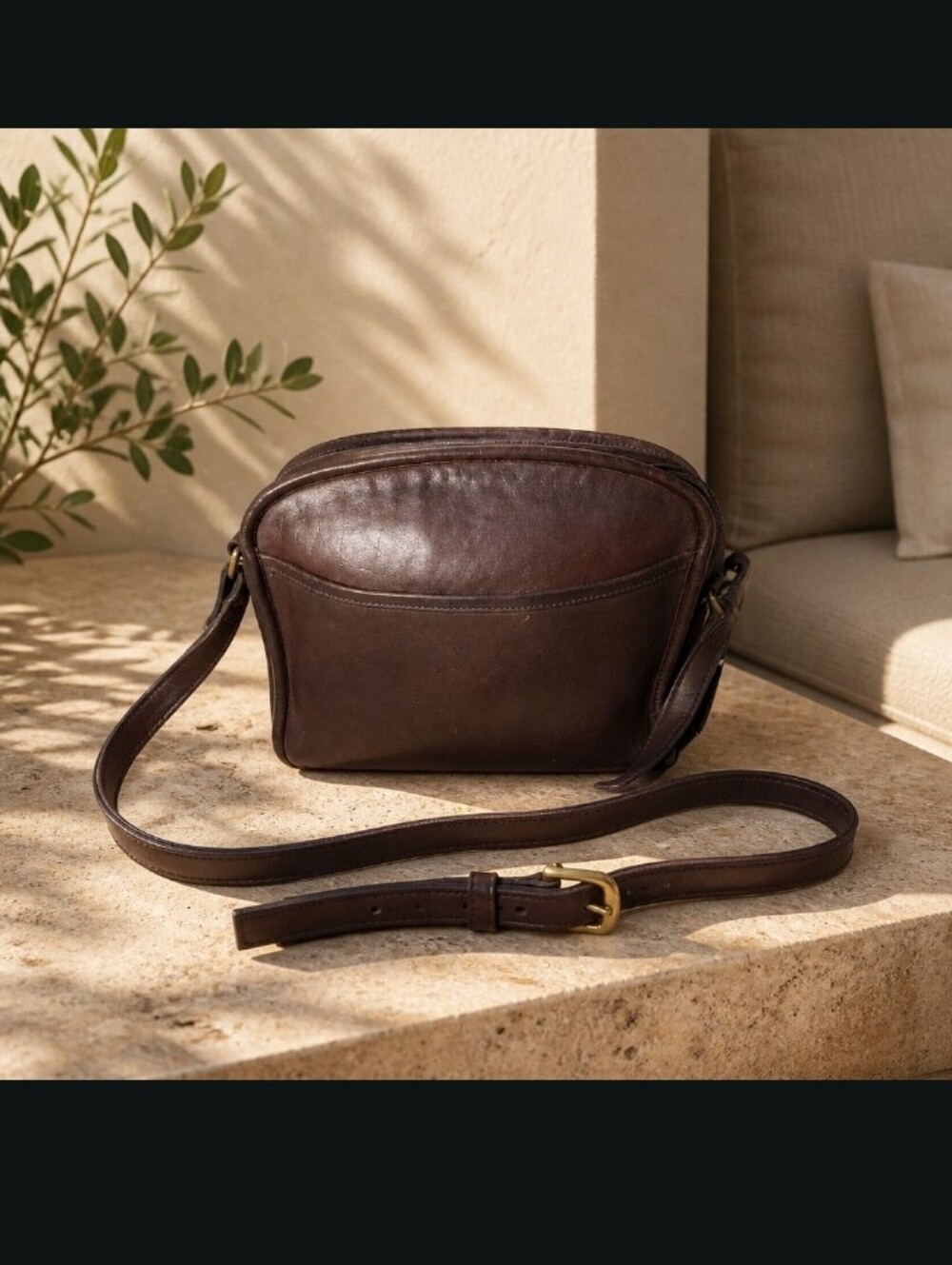 Coach Dark Brown Leather Crossbody Bag